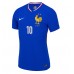 Camisa de Futebol França Kylian Mbappe #10 Equipamento Principal Europeu 2024 Manga Curta